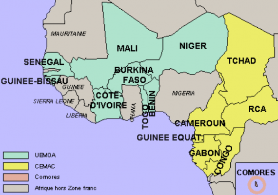 les pays de la zone franc CFA, ph. capital.fr